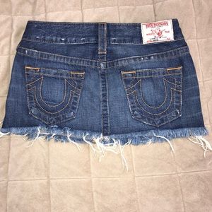 True Religion Revolve denim cut off mini skirt 26